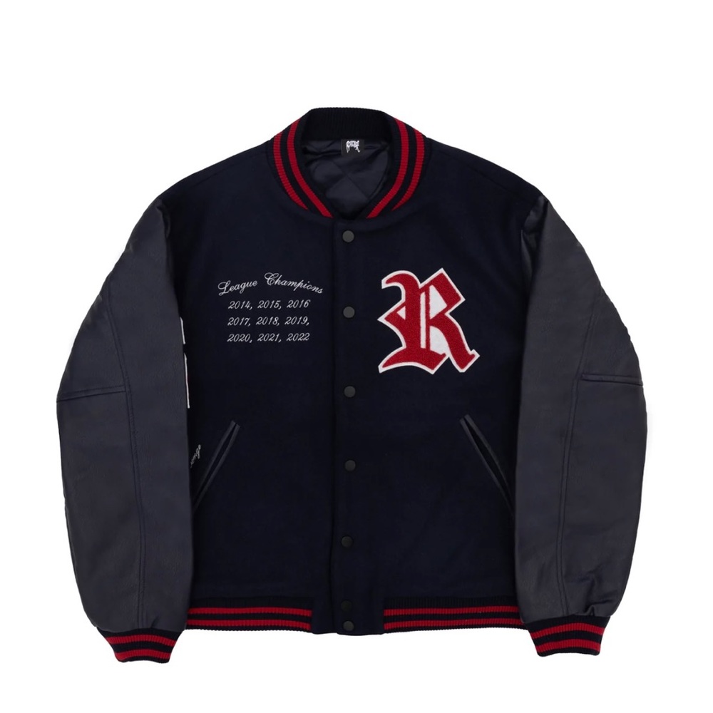 Revenge Navy Rottweiler Varsity Jacket